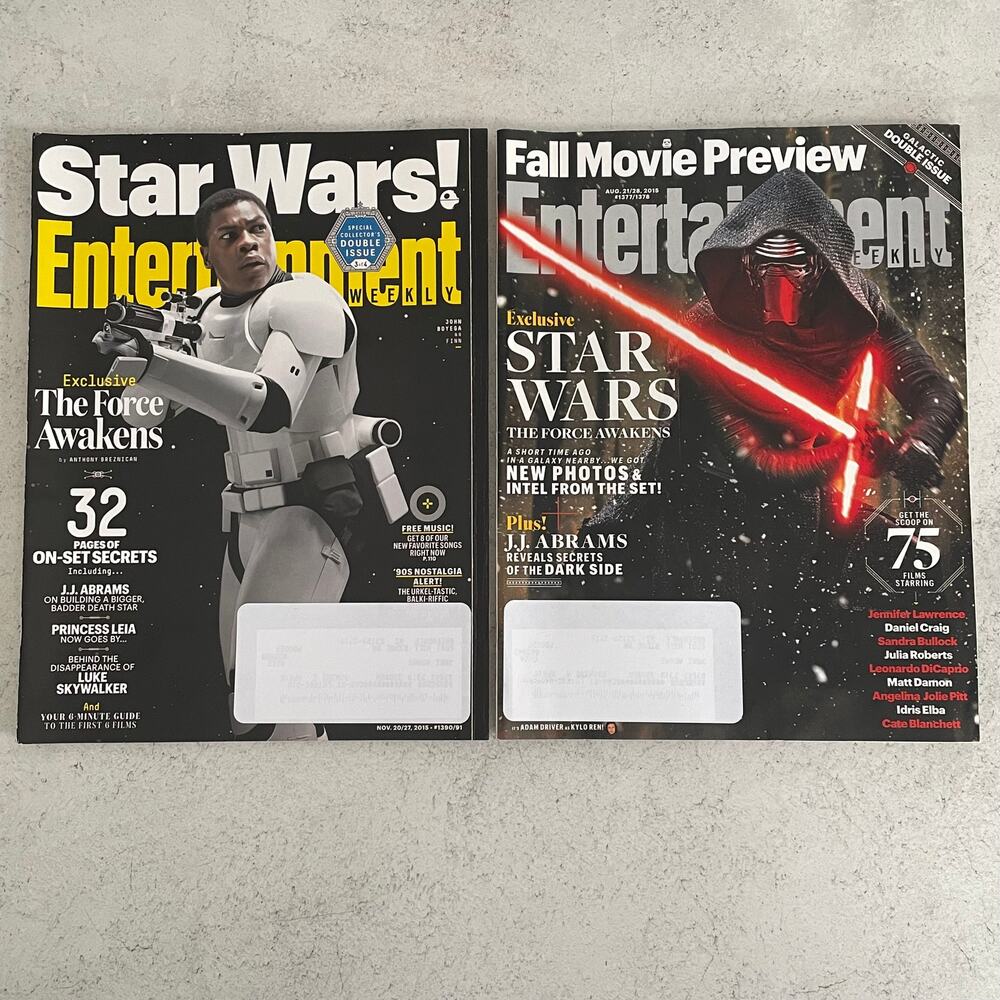Entertainment Weekly - Star Wars, Aug 21/28 2015 & Nov 20/27 2015
